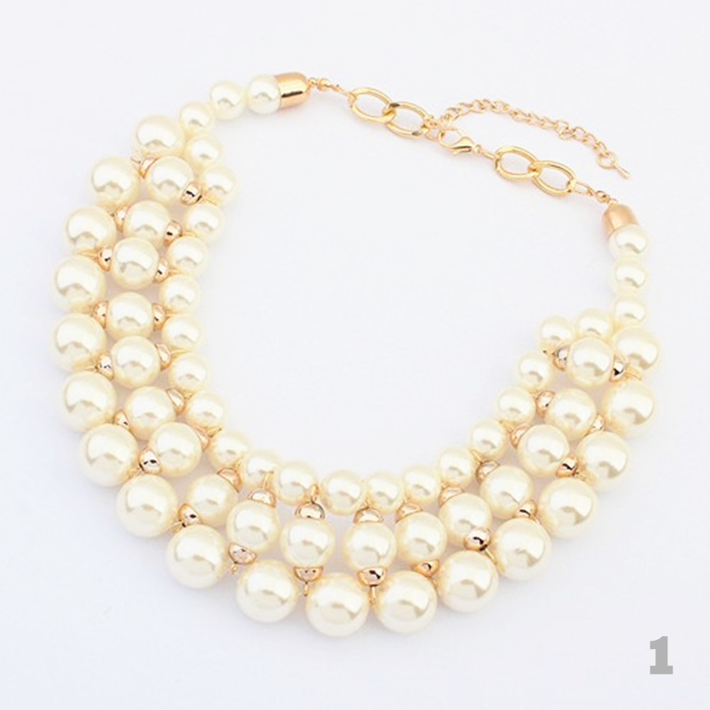 Three Rows Of Pearls Necklace on Luulla