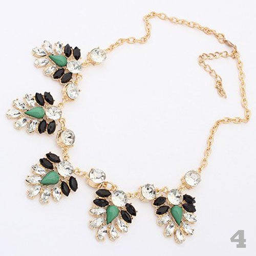 Leaf Shape Rhinestone Necklace on Luulla