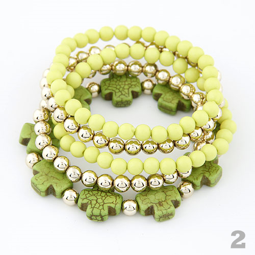 Cross And Beads Stretchy Bracelets Pack on Luulla